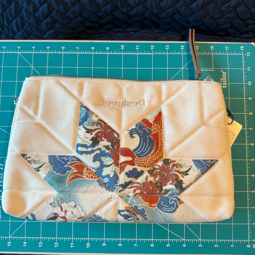 Desigual Cream and Blue Cosmetic Bag - Picture 4 of 5